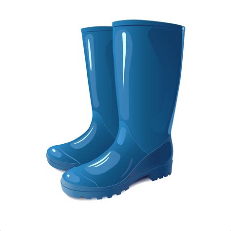 Botas De Lluvia Azul Vector Premium