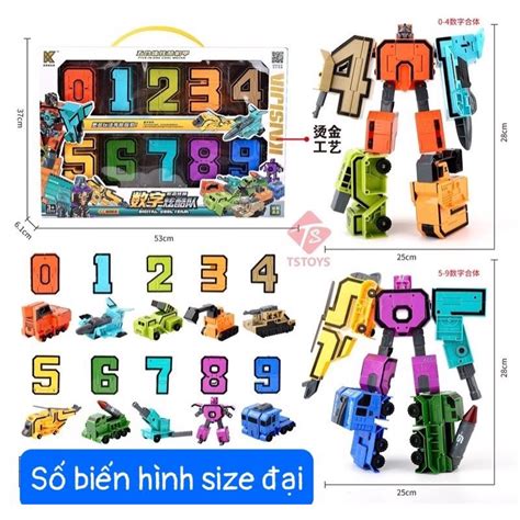 Mua Đồ Chơi Lắp Ghép Bộ Chữ Số Biến Hình Thành Phương Tiện Giao Thông Lắp Ráp Thành Robot [cỡ