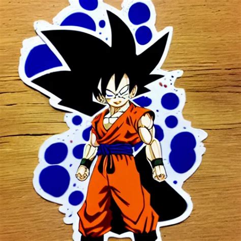 Die Cut Sticker Goku One Piece Style Splatter Paint Stable