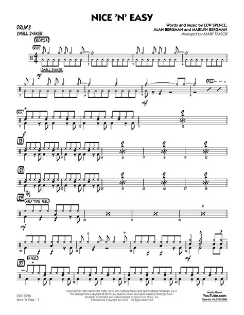 Nice N Easy Drums By Mark Taylor Sheet Music For Jazz Ensemble At Sheet Music Direct