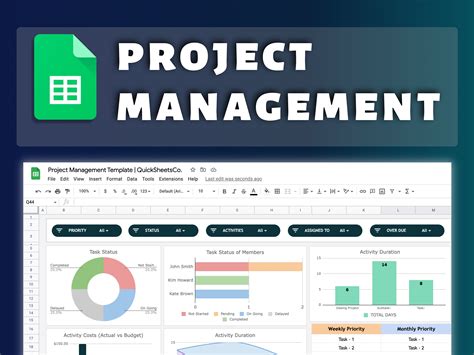 Project Management Dashboard Google Sheets Template Automatic Dashboard