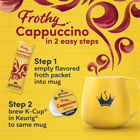 Gevalia Frothy 2 Step Cappuccino Espresso K‐cup Coffee Pods And Froth Packets Kit 6 Ct Box Buy