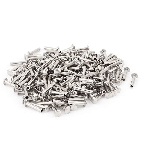 Uxcell A Ux Dm Truss Head Semi Tubular Rivets Nickel Plated