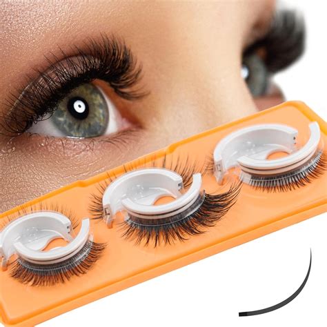 Amazon BYUVEVSR Self Adhesive Eyelashes Reusable 3 Pairs Glue Free