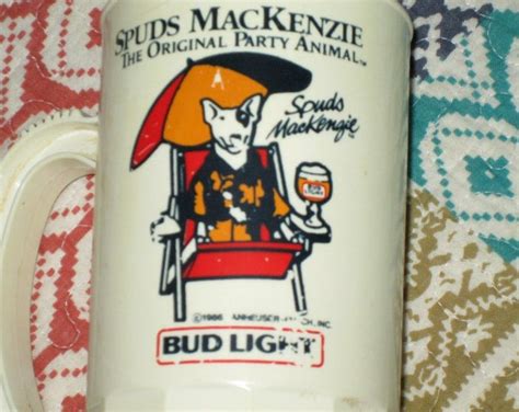 Spuds Mackenzie Bud Light Party Animal Vintage Mug 1986 Dog Lawn Chair