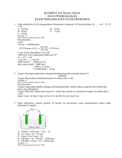 Elektrolisis Dan Elektrokimia