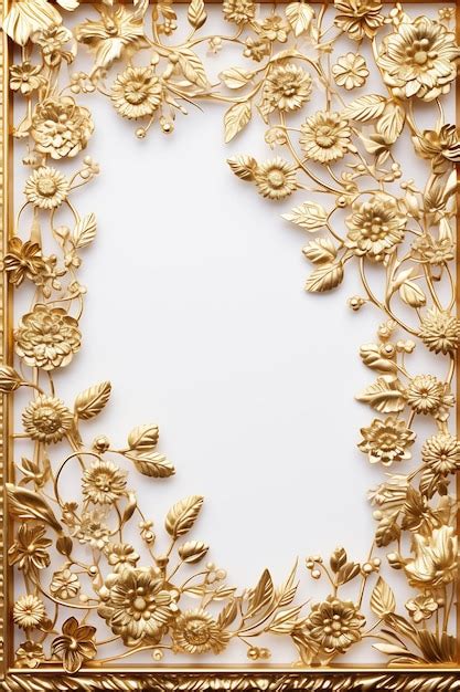 Premium Ai Image A Gold Plate With Flowers On It