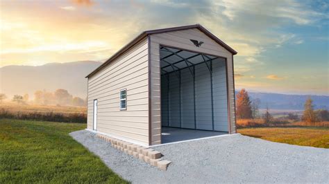 15x35x13 Metal Garage - Vertical Roof - Eagle Carports