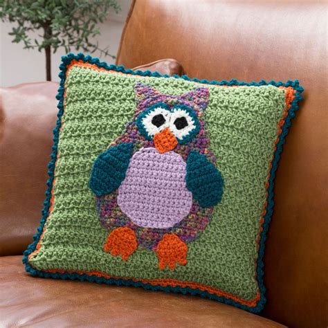 Red Heart Whimsical Owl Pillow Yarnspirations Crochet Pillow