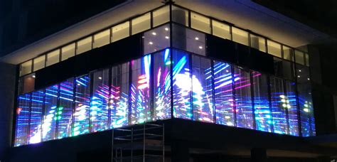 New Full Color HD LED Display Screen Programmable Window Glass Curtain