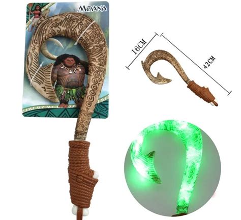 45cm Moana Maui Fishing Magic Hook With Light Toy Action Figures Moana ...