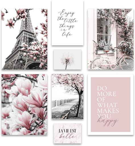 Amazon De Artfaves Poster Set Spring In Paris Mehrteilige