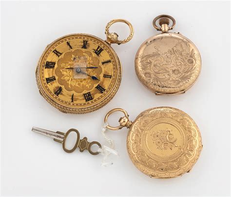 Lot Three Gold Pocket Watches