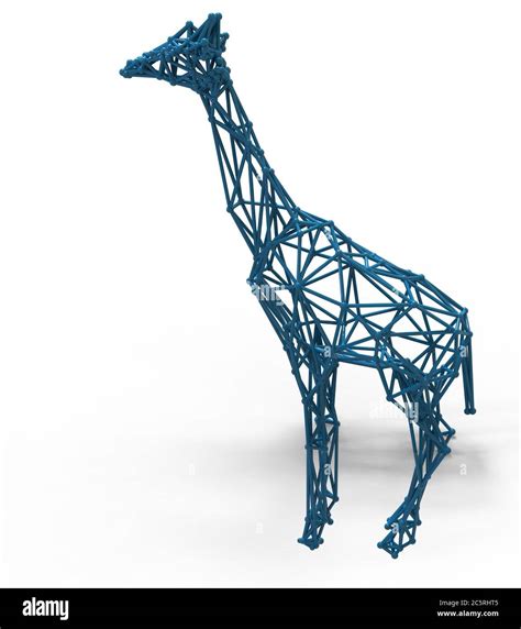 Giraffe Polygonal Structure And Wireframe Lattice Mesh 3d Render