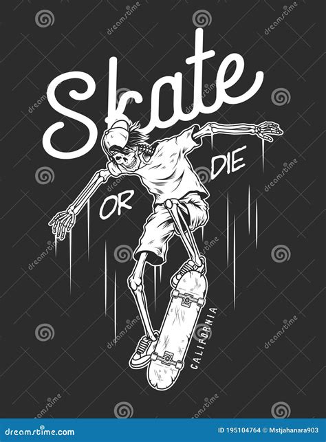 Vintage Skateboarding Logotype Template Stock Vector Illustration Of