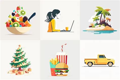 Flat Design Minimalist Illustrations Midjourney Prompts