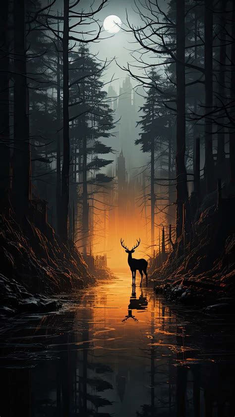 Forest Deer iPhone Wallpaper 4K - iPhone Wallpapers