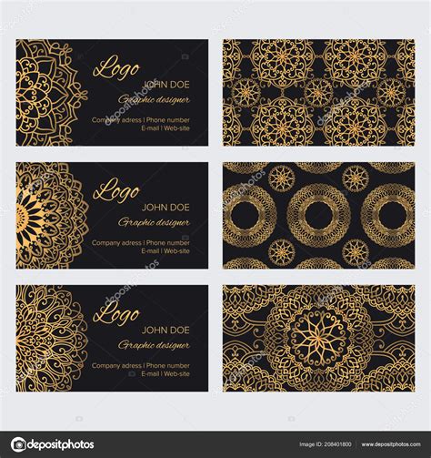 Mandala Business Card Design Template Vector Collection Set Luxury