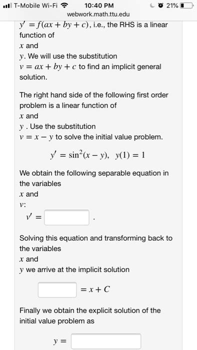 Solved I T Mobile Wi Fi 10 40 PM Webwork Math Ttu Edu Chegg