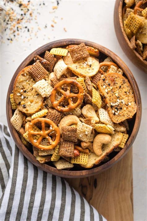 Everything Bagel Chex Mix Nourish And Fete