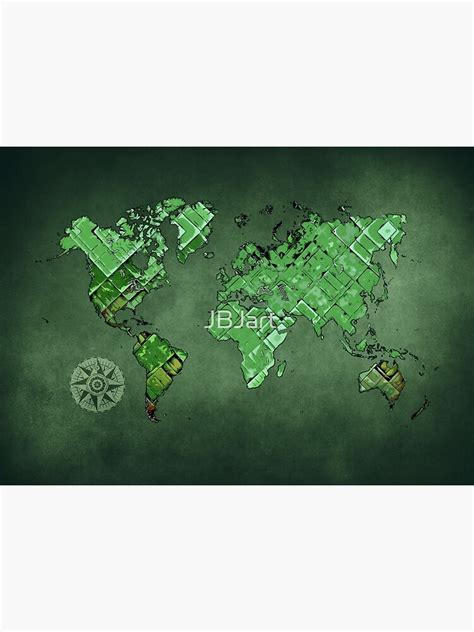 "world map art green #map #worldmap" Poster by JBJart | Redbubble