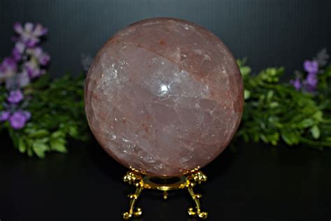 Hematoid Quartz Sphere Red Hematoid Sphere Hematoid Crystal Etsy