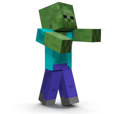 Minecraft Zombie Rigged для Cinema 4d 3d Модель 29 C4d Free3d