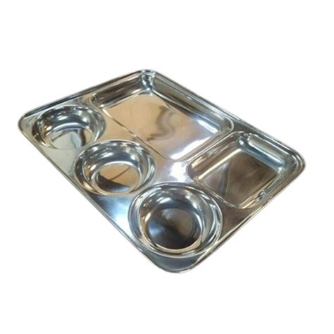 Silver Plain 5 Compartment SS Plate For Hotel At Rs 260 Kg In Mumbai