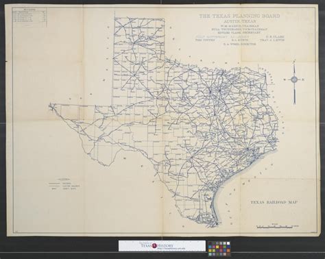 Map Shows Early Twentieth Century Texas Counties Cities And Railroad Lines No Scale Indicated