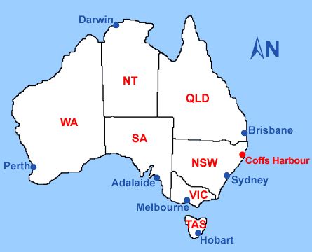 Coffs Harbour Map - Australia