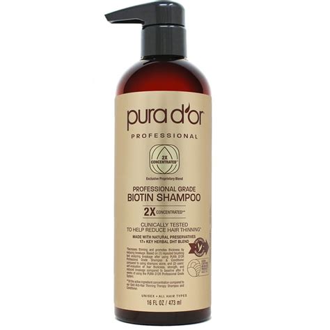 Pura Dor Professional Grade Biotin Shampoo For Thinning Hair Loss And