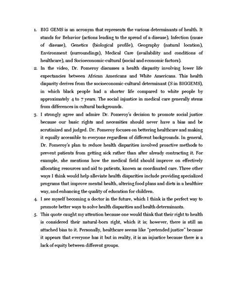 M2 Discussion - BIG GEMS is an acronym that represents the various