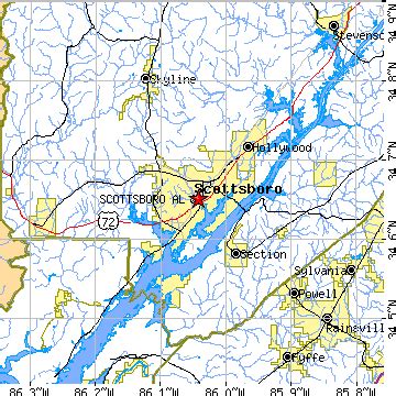 Scottsboro, Alabama (AL) ~ population data, races, housing & economy