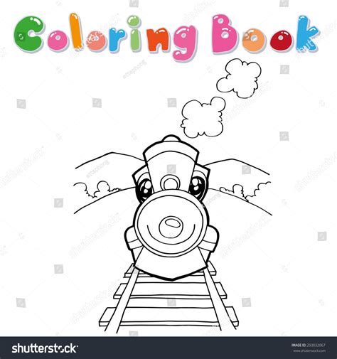 Train Coloring Page Cartoon Vector Stock Vector (Royalty Free ...