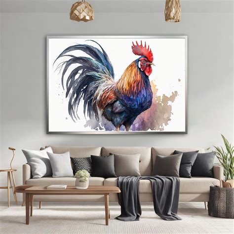 Rooster Canvas Painting Stunning Rooster Canvas Wall Art Watercolor