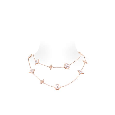 Colour Blossom 13 Motifs Sautoir Pink Gold Mother Of Pearll And Diamonds Categories Louis