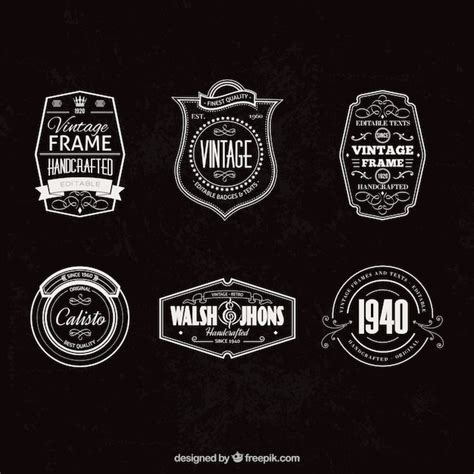 Conjunto De Insignias Vintage Vector Gratis