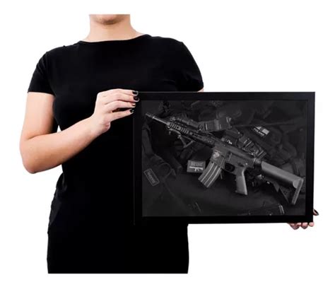 Quadro Poster Moldura Arma Fuzil Armamentista P