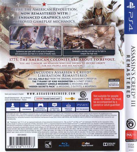 Assassins Creed 3 Iii Remastered Ps4 Zozila