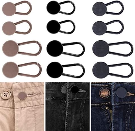 Prasacco 12 Pieces Button Extenders For Jeans Waist Extenders For