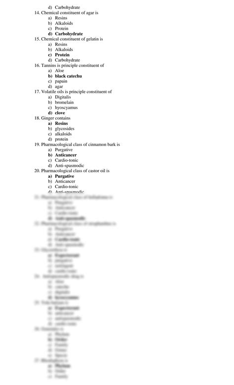 Solution Pharmacognosy Mcqs Studypool