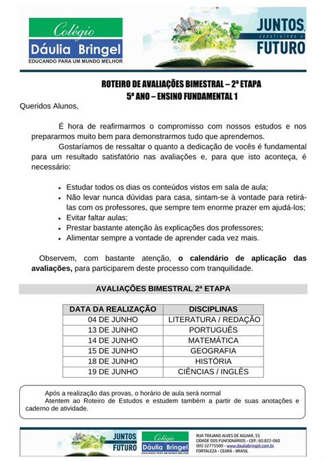 Pdf Roteiro De Avalia Es Bimestral Etapa Ano Interpreta O