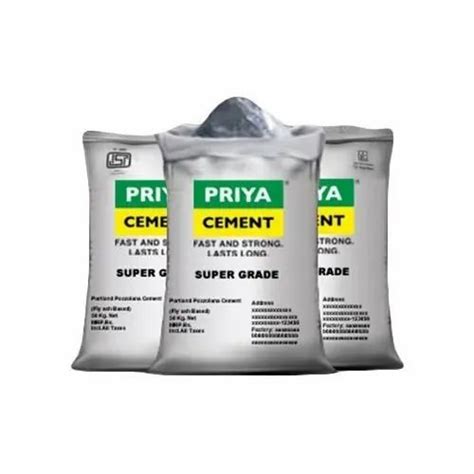 Ppc Pozzolana Portland Cement Priya Cement Packaging Size