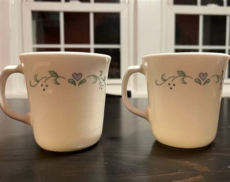 Corelle Corning Country Cottage Coffee Mugs Set Of 2 Etsy