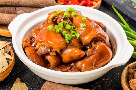 Premium Photo A Plate Of Braised Pork Feet