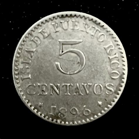 España Alfonso XIII 1886 1931 5 Centavos 1896 Puerto Rico