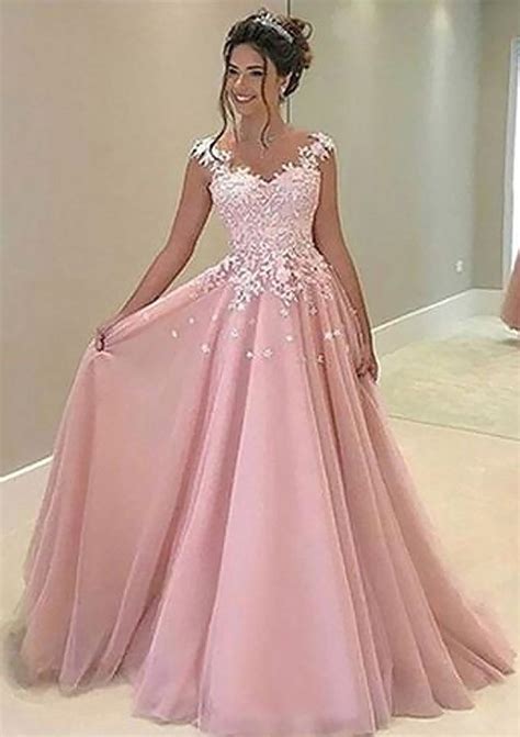 Satin Prom Dress A Lineprincess V Neck Longfloor Length With Appliqued