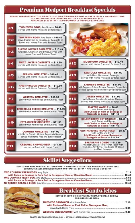 Breakfast Menu | Medport Diner, Medfort New Jersey Diner