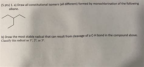 [solved] 5 Pts 1 A Draw All Constitutional Isomers All Different Course Hero