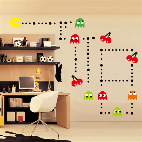 Pac Man Wall Sticker Pacman Pac Man Pixels Movie Removable Peel N Decal